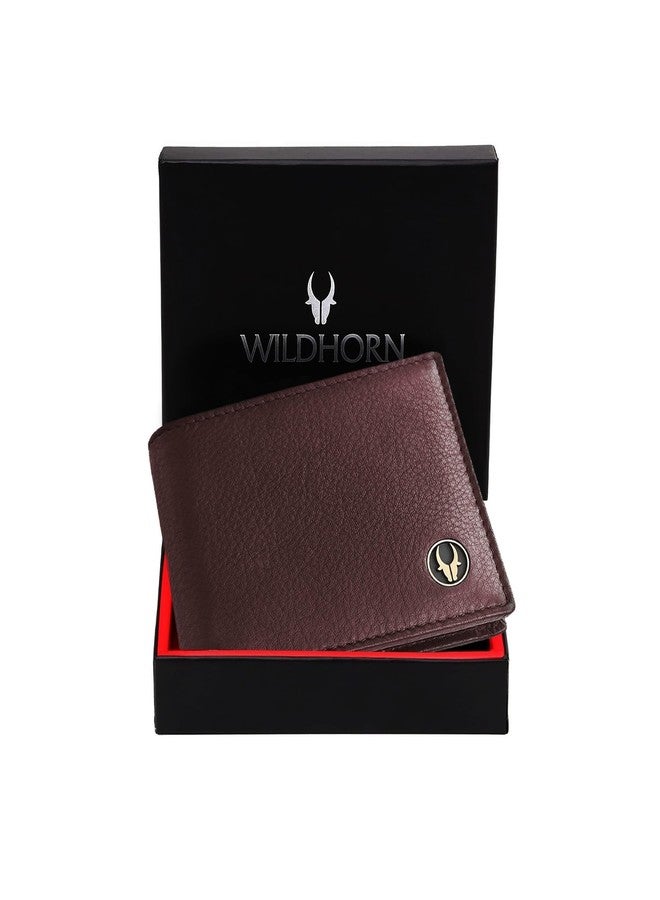 WildHorn RFID Protected Leather Wallet for Men I 2 Currency Compartment I 6 Card Slots I 1 Coin Pocket (Maroon) - Image 1